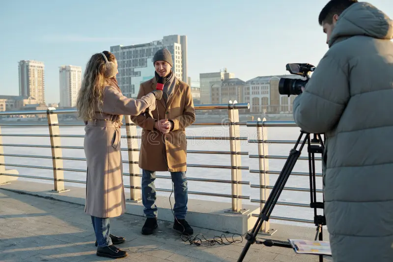 Interview outdoors